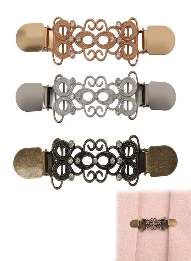 Aphohome 3 Pcs Vintage Cinch Clips - Waist Tightener Dress Clips Back Cinch, Renaissance Style Shawl Pin & Cardigan Collar Clips for Women, Pants & Shirt Cinching Accessories,Christmas Gifts for Women - Image 1